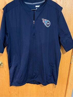 Men’s Nike Navy Short-Sleeve Tennessee Titans Quarter-Zip sideline jacket
